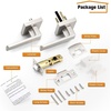 image:imageProbrico 10 Pack Square Brushed Gold Passage Door Handle Heavy Duty Keyless Door Lever Lock for Hallway Closet Interior Satin Brass Door Knobs LocksetBrushed Nickel