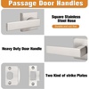image:imageProbrico 10 Pack Square Brushed Gold Passage Door Handle Heavy Duty Keyless Door Lever Lock for Hallway Closet Interior Satin Brass Door Knobs LocksetBrushed Nickel