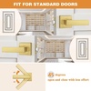 image:imageProbrico 10 Pack Square Brushed Gold Passage Door Handle Heavy Duty Keyless Door Lever Lock for Hallway Closet Interior Satin Brass Door Knobs LocksetGold