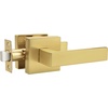 image:imageProbrico 10 Pack Square Brushed Gold Passage Door Handle Heavy Duty Keyless Door Lever Lock for Hallway Closet Interior Satin Brass Door Knobs LocksetGold