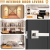 image:imageProbrico 10 Pack Square Brushed Gold Passage Door Handle Heavy Duty Keyless Door Lever Lock for Hallway Closet Interior Satin Brass Door Knobs LocksetBrushed Nickel