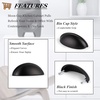 image:imageProbrico 12 Pack Modern Cabinet Cup Pulls Black Drawer Handles 3 Inch Hole Center Kitchen Cabinet Hardware Bin Cup Pulls Dresser Closet Handles Drawer Handles Knobs