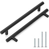 image:imageProbrico 12 Pack Modern Cabinet Hardware Black Bathroom Cupboard Pull Kitchen Cabinet T Bar Handle Dresser Knobs Set  334 inch CenterBlack