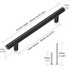 image:imageProbrico 12 Pack Modern Cabinet Hardware Black Bathroom Cupboard Pull Kitchen Cabinet T Bar Handle Dresser Knobs Set  334 inch CenterBlack