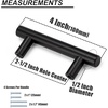 image:imageProbrico 12 Pack Modern Cabinet Hardware Black Bathroom Cupboard Pull Kitchen Cabinet T Bar Handle Dresser Knobs Set  334 inch CenterBlack