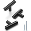 image:imageProbrico 12 Pack Modern Cabinet Hardware Black Bathroom Cupboard Pull Kitchen Cabinet T Bar Handle Dresser Knobs Set  334 inch CenterBlack
