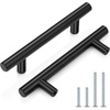 image:imageProbrico 12 Pack Modern Cabinet Hardware Black Bathroom Cupboard Pull Kitchen Cabinet T Bar Handle Dresser Knobs Set  334 inch CenterBlack