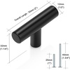image:imageProbrico 12 Pack Modern Cabinet Hardware Black Bathroom Cupboard Pull Kitchen Cabinet T Bar Handle Dresser Knobs Set  334 inch CenterBlack