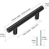 image:imageProbrico 12 Pack Modern Cabinet Hardware Black Bathroom Cupboard Pull Kitchen Cabinet T Bar Handle Dresser Knobs Set  334 inch CenterBlack