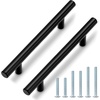 image:imageProbrico 12 Pack Modern Cabinet Hardware Black Bathroom Cupboard Pull Kitchen Cabinet T Bar Handle Dresser Knobs Set  334 inch CenterBlack