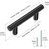 image:imageProbrico 12 Pack Modern Cabinet Hardware Black Bathroom Cupboard Pull Kitchen Cabinet T Bar Handle Dresser Knobs Set  334 inch CenterBlack