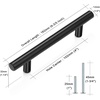 image:imageProbrico 12 Pack Modern Cabinet Hardware Black Bathroom Cupboard Pull Kitchen Cabinet T Bar Handle Dresser Knobs Set  334 inch CenterBlack