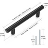 image:imageProbrico 12 Pack Modern Cabinet Hardware Black Bathroom Cupboard Pull Kitchen Cabinet T Bar Handle Dresser Knobs Set  334 inch CenterBlack