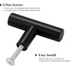 image:imageProbrico 12 Pack Modern Cabinet Hardware Black Bathroom Cupboard Pull Kitchen Cabinet T Bar Handle Dresser Knobs Set  334 inch CenterBlack