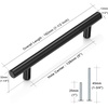 image:imageProbrico 12 Pack Modern Cabinet Hardware Black Bathroom Cupboard Pull Kitchen Cabinet T Bar Handle Dresser Knobs Set  334 inch CenterBlack