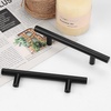 image:imageProbrico 12 Pack Modern Cabinet Hardware Black Bathroom Cupboard Pull Kitchen Cabinet T Bar Handle Dresser Knobs Set  334 inch CenterBlack