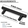 image:imageProbrico 12 Pack Modern Cabinet Hardware Black Bathroom Cupboard Pull Kitchen Cabinet T Bar Handle Dresser Knobs Set  334 inch CenterBlack