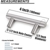 image:imageProbrico 12 Pack Modern Cabinet Hardware Black Bathroom Cupboard Pull Kitchen Cabinet T Bar Handle Dresser Knobs Set  334 inch CenterBrushed Nickel