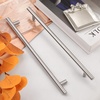 image:imageProbrico 12 Pack Modern Cabinet Hardware Black Bathroom Cupboard Pull Kitchen Cabinet T Bar Handle Dresser Knobs Set  334 inch CenterBrushed Nickel