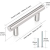 image:imageProbrico 12 Pack Modern Cabinet Hardware Black Bathroom Cupboard Pull Kitchen Cabinet T Bar Handle Dresser Knobs Set  334 inch CenterBrushed Nickel