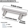 image:imageProbrico 12 Pack Modern Cabinet Hardware Black Bathroom Cupboard Pull Kitchen Cabinet T Bar Handle Dresser Knobs Set  334 inch CenterBrushed Nickel