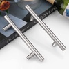 image:imageProbrico 12 Pack Modern Cabinet Hardware Black Bathroom Cupboard Pull Kitchen Cabinet T Bar Handle Dresser Knobs Set  334 inch CenterBrushed Nickel