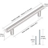 image:imageProbrico 12 Pack Modern Cabinet Hardware Black Bathroom Cupboard Pull Kitchen Cabinet T Bar Handle Dresser Knobs Set  334 inch CenterBrushed Nickel