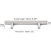 image:imageProbrico 12 Pack Modern Cabinet Hardware Black Bathroom Cupboard Pull Kitchen Cabinet T Bar Handle Dresser Knobs Set  334 inch CenterBrushed Nickel