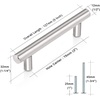 image:imageProbrico 12 Pack Modern Cabinet Hardware Black Bathroom Cupboard Pull Kitchen Cabinet T Bar Handle Dresser Knobs Set  334 inch CenterBrushed Nickel