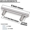 image:imageProbrico 12 Pack Modern Cabinet Hardware Black Bathroom Cupboard Pull Kitchen Cabinet T Bar Handle Dresser Knobs Set  334 inch CenterBrushed Nickel