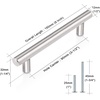 image:imageProbrico 12 Pack Modern Cabinet Hardware Black Bathroom Cupboard Pull Kitchen Cabinet T Bar Handle Dresser Knobs Set  334 inch CenterBrushed Nickel