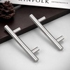image:imageProbrico 12 Pack Modern Cabinet Hardware Black Bathroom Cupboard Pull Kitchen Cabinet T Bar Handle Dresser Knobs Set  334 inch CenterBrushed Nickel