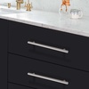 image:imageProbrico 12 Pack Modern Cabinet Hardware Black Bathroom Cupboard Pull Kitchen Cabinet T Bar Handle Dresser Knobs Set  334 inch CenterBrushed Nickel