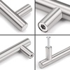 image:imageProbrico 12 Pack Modern Cabinet Hardware Black Bathroom Cupboard Pull Kitchen Cabinet T Bar Handle Dresser Knobs Set  334 inch CenterBrushed Nickel