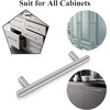 image:imageProbrico 12 Pack Modern Cabinet Hardware Black Bathroom Cupboard Pull Kitchen Cabinet T Bar Handle Dresser Knobs Set  334 inch CenterBrushed Nickel
