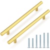 image:imageProbrico 12 Pack Modern Cabinet Hardware Black Bathroom Cupboard Pull Kitchen Cabinet T Bar Handle Dresser Knobs Set  334 inch CenterGold