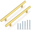 image:imageProbrico 12 Pack Modern Cabinet Hardware Black Bathroom Cupboard Pull Kitchen Cabinet T Bar Handle Dresser Knobs Set  334 inch CenterGold