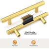 image:imageProbrico 12 Pack Modern Cabinet Hardware Black Bathroom Cupboard Pull Kitchen Cabinet T Bar Handle Dresser Knobs Set  334 inch CenterGold