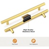 image:imageProbrico 12 Pack Modern Cabinet Hardware Black Bathroom Cupboard Pull Kitchen Cabinet T Bar Handle Dresser Knobs Set  334 inch CenterGold