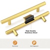 image:imageProbrico 12 Pack Modern Cabinet Hardware Black Bathroom Cupboard Pull Kitchen Cabinet T Bar Handle Dresser Knobs Set  334 inch CenterGold