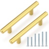 image:imageProbrico 12 Pack Modern Cabinet Hardware Black Bathroom Cupboard Pull Kitchen Cabinet T Bar Handle Dresser Knobs Set  334 inch CenterGold