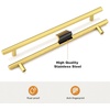 image:imageProbrico 12 Pack Modern Cabinet Hardware Black Bathroom Cupboard Pull Kitchen Cabinet T Bar Handle Dresser Knobs Set  334 inch CenterGold