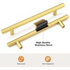 image:imageProbrico 12 Pack Modern Cabinet Hardware Black Bathroom Cupboard Pull Kitchen Cabinet T Bar Handle Dresser Knobs Set  334 inch CenterGold