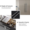 image:imageProbrico 12 Pack Modern Cabinet Hardware Black Bathroom Cupboard Pull Kitchen Cabinet T Bar Handle Dresser Knobs Set  334 inch CenterPolished Chrome