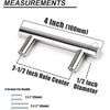 image:imageProbrico 12 Pack Modern Cabinet Hardware Black Bathroom Cupboard Pull Kitchen Cabinet T Bar Handle Dresser Knobs Set  334 inch CenterPolished Chrome