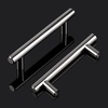 image:imageProbrico 12 Pack Modern Cabinet Hardware Black Bathroom Cupboard Pull Kitchen Cabinet T Bar Handle Dresser Knobs Set  334 inch CenterPolished Chrome
