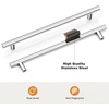 image:imageProbrico 12 Pack Modern Cabinet Hardware Black Bathroom Cupboard Pull Kitchen Cabinet T Bar Handle Dresser Knobs Set  334 inch CenterPolished Chrome