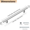 image:imageProbrico 12 Pack Modern Cabinet Hardware Black Bathroom Cupboard Pull Kitchen Cabinet T Bar Handle Dresser Knobs Set  334 inch CenterPolished Chrome