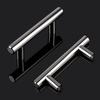 image:imageProbrico 12 Pack Modern Cabinet Hardware Black Bathroom Cupboard Pull Kitchen Cabinet T Bar Handle Dresser Knobs Set  334 inch CenterPolished Chrome