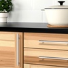 image:imageProbrico 12 Pack Modern Cabinet Hardware Black Bathroom Cupboard Pull Kitchen Cabinet T Bar Handle Dresser Knobs Set  334 inch CenterPolished Chrome